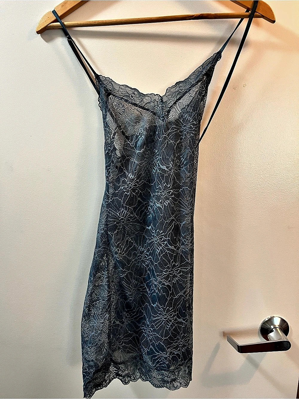 Victoria's Secret Lace Mini Slip Dress in Blue Size XS/P Like New